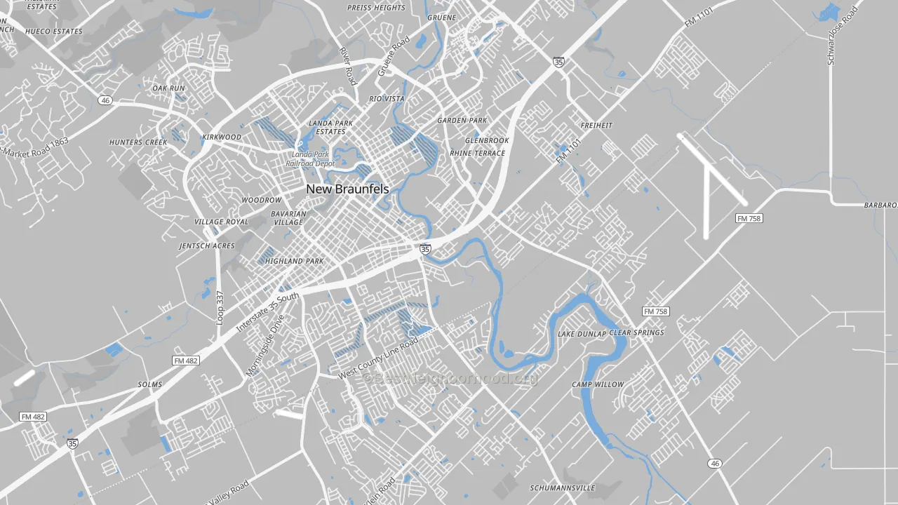 Transit Grade map of 78130, TX