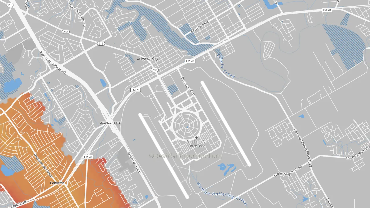 Transit Grade map of 78150, TX