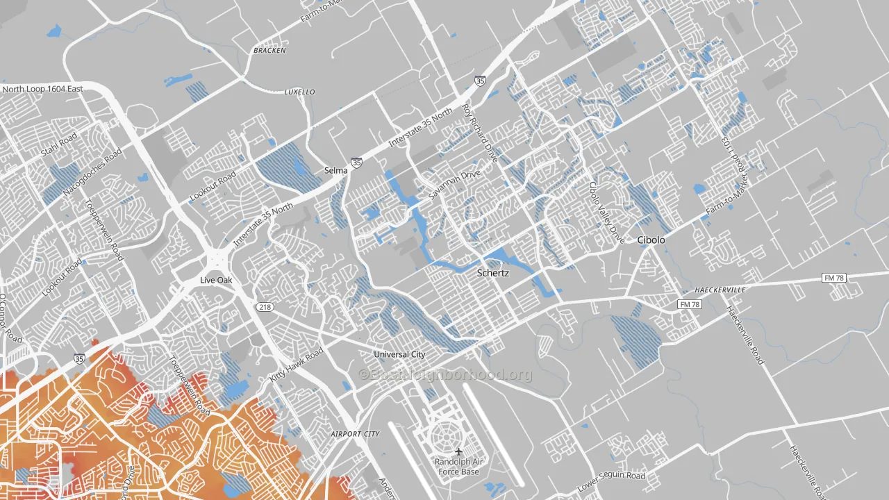 Transit Grade map of 78154, TX