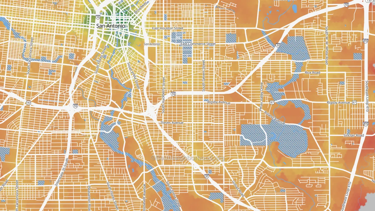 Transit Grade map of 78210, TX