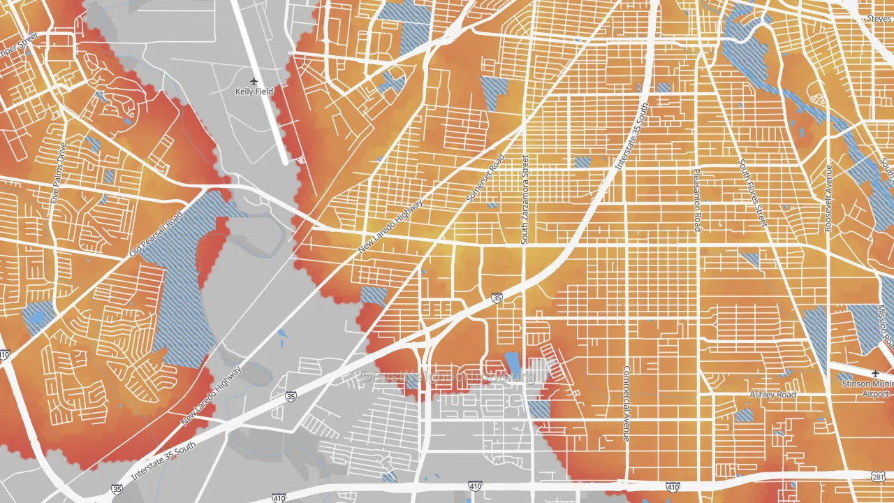 Transit Grade map of 78211, TX
