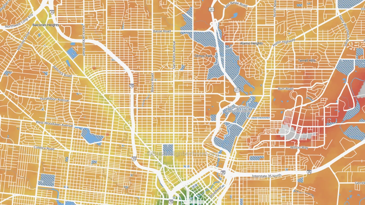 Transit Grade map of 78212, TX