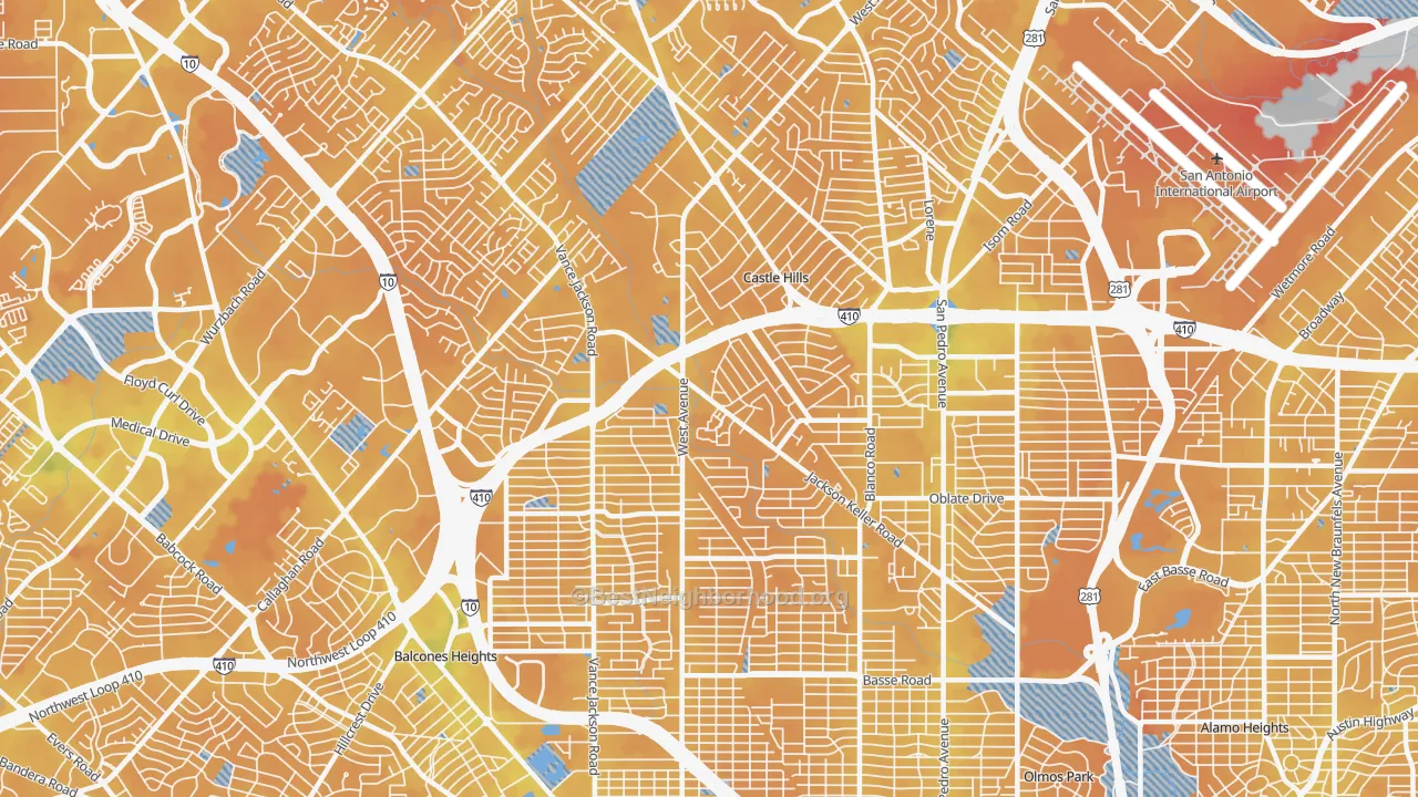 Transit Grade map of 78213, TX