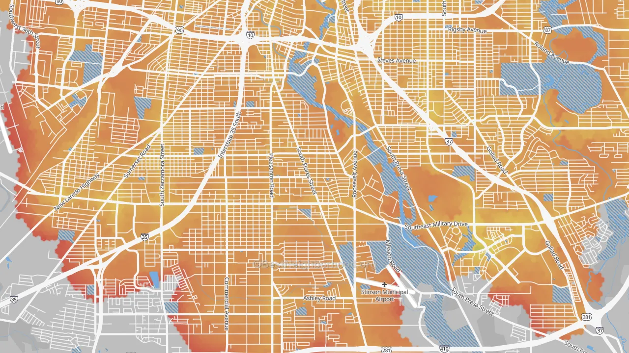 Transit Grade map of 78214, TX