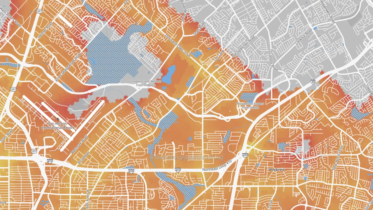 Transit Grade map of 78217, TX