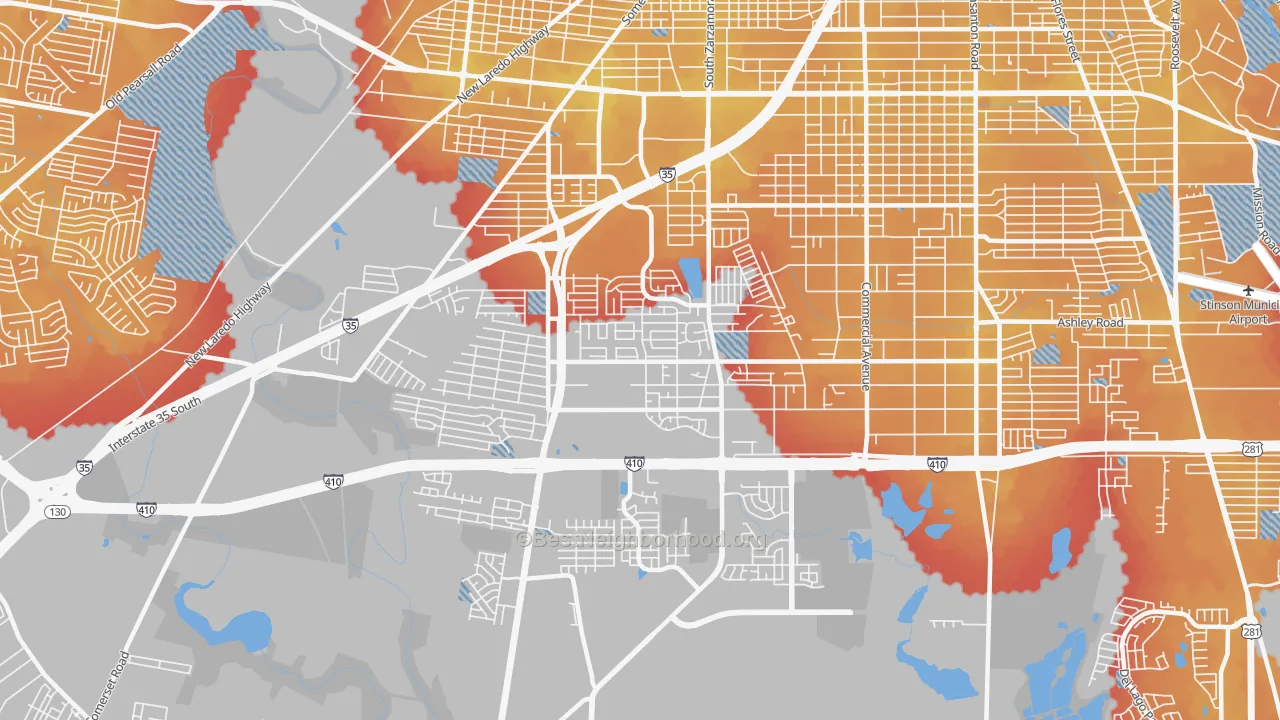 Transit Grade map of 78224, TX