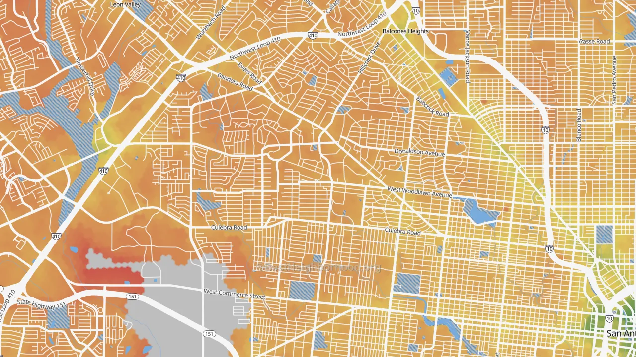 Transit Grade map of 78228, TX