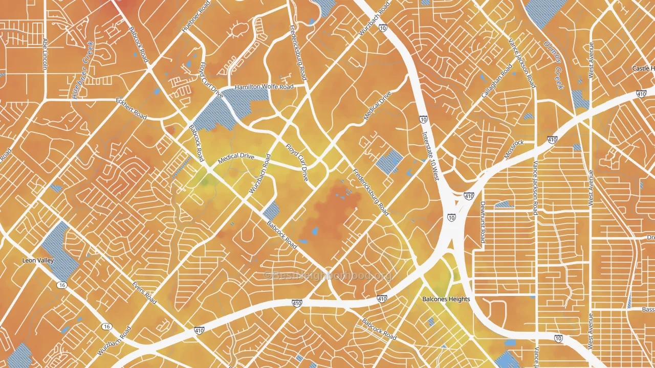 Transit Grade map of 78229, TX