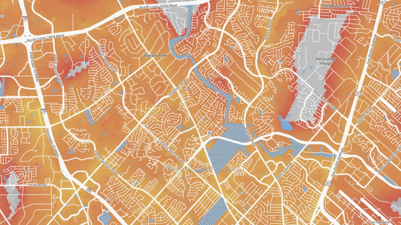 Transit Grade map of 78231, TX