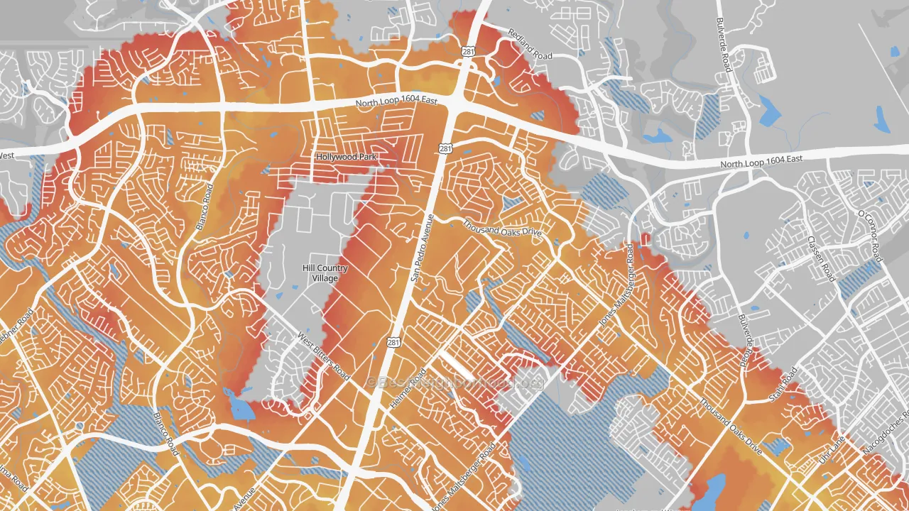 Transit Grade map of 78232, TX