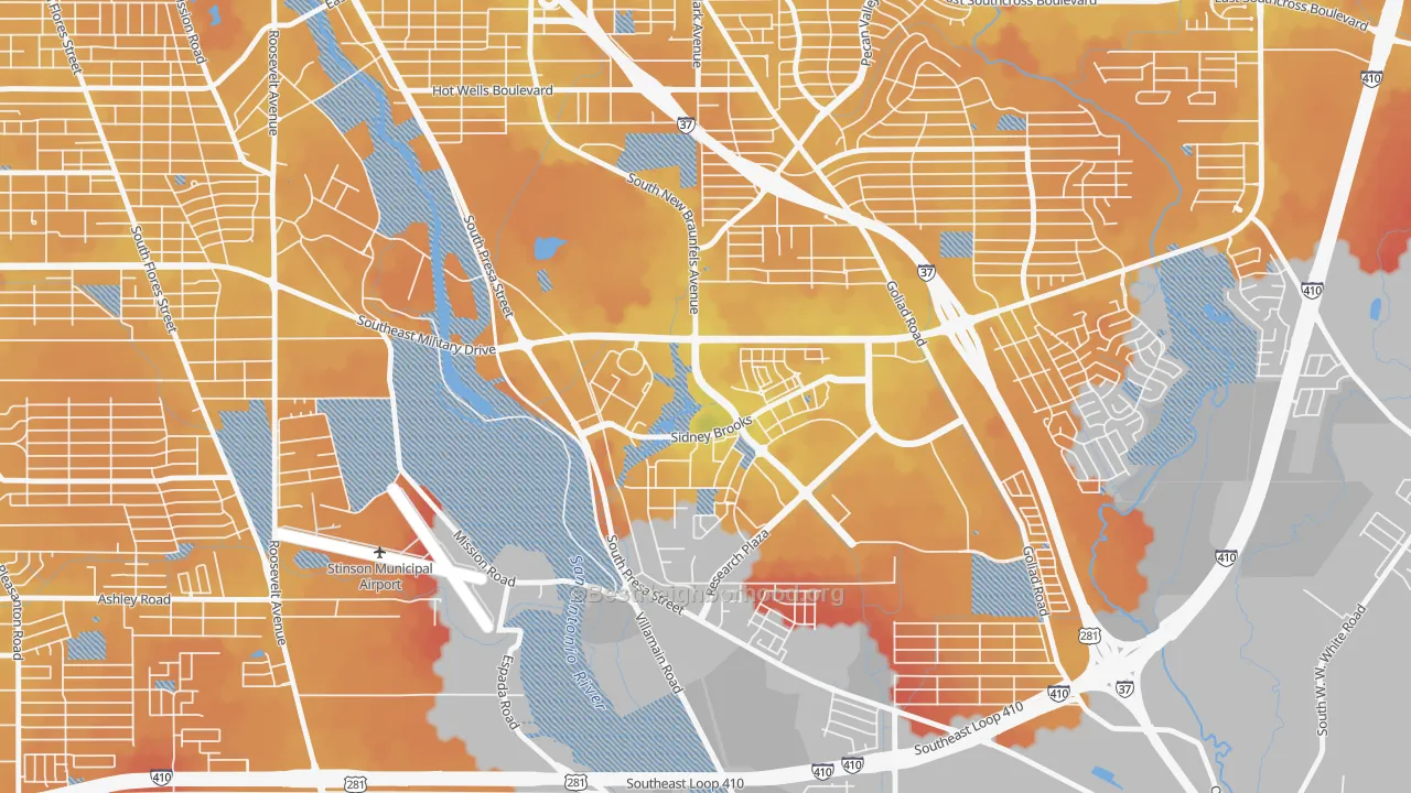 Transit Grade map of 78235, TX