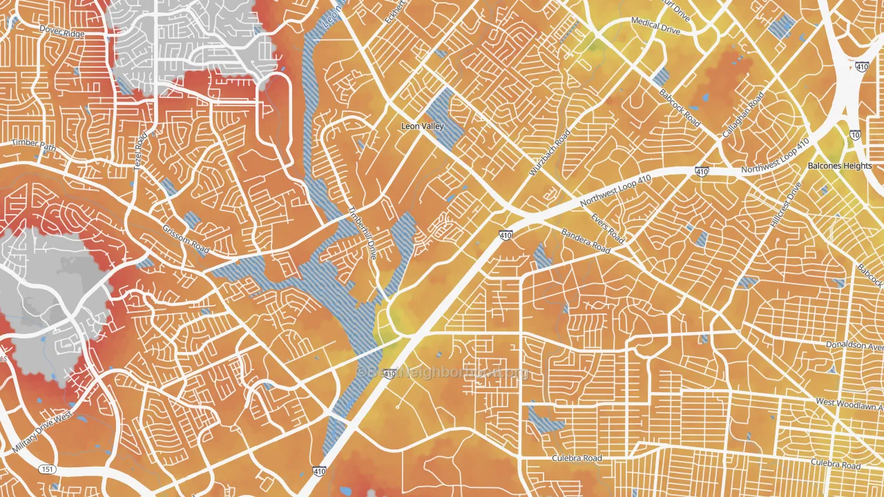 Transit Grade map of 78238, TX