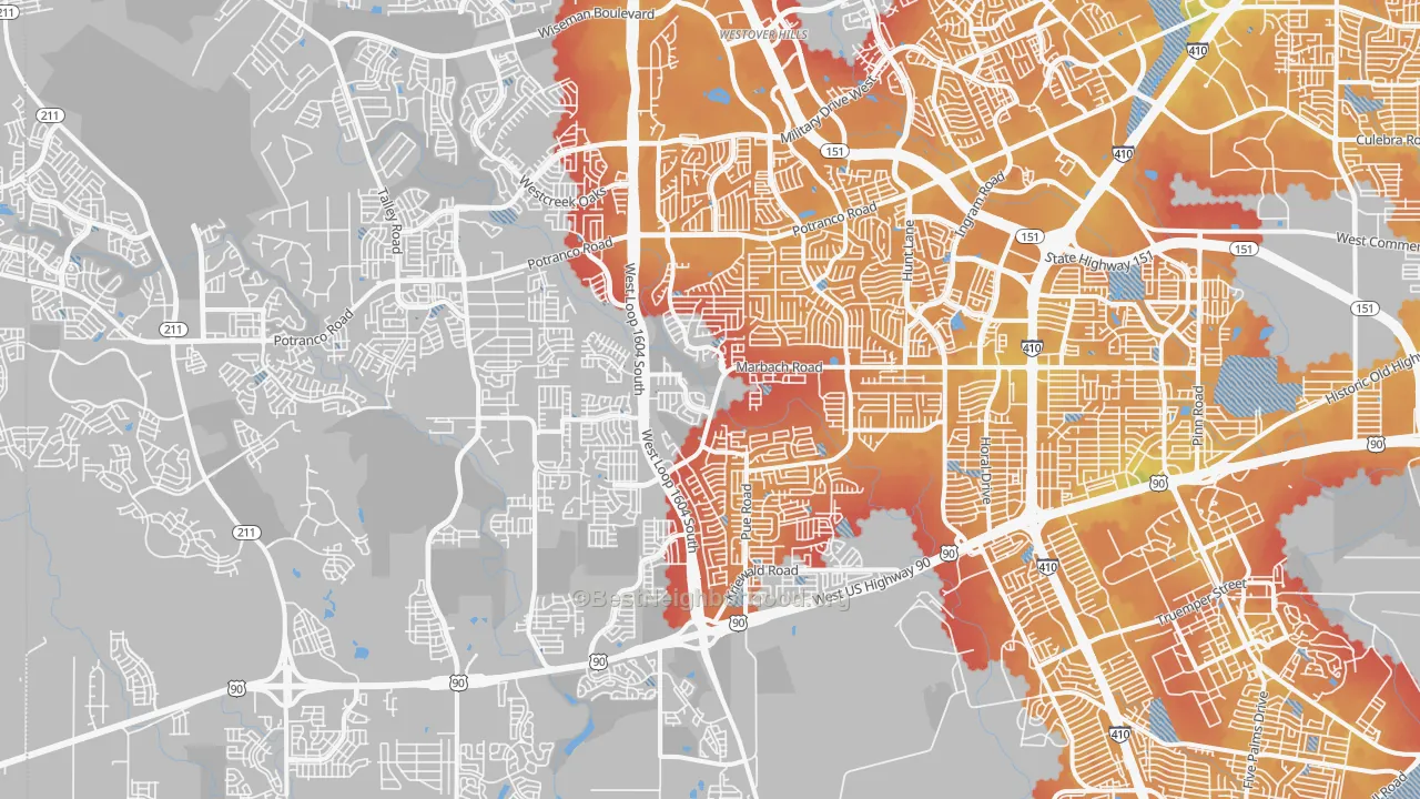 Transit Grade map of 78245, TX