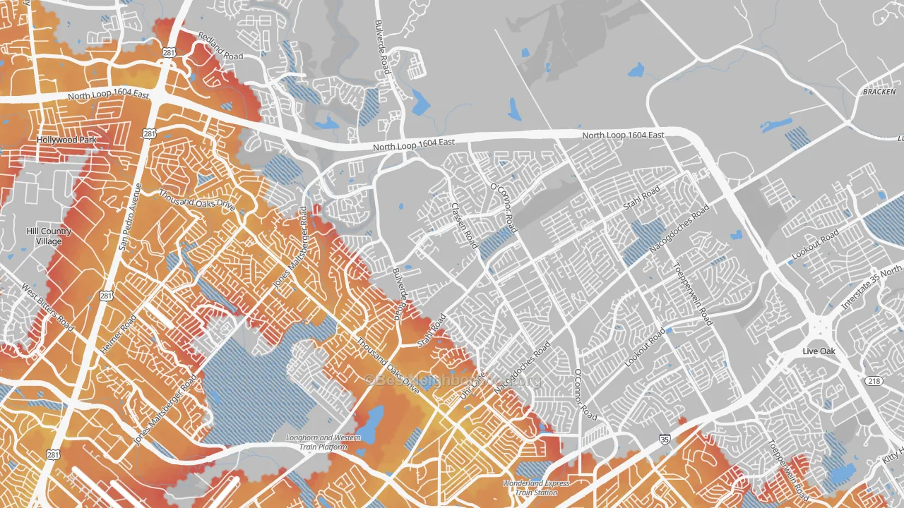 Transit Grade map of 78247, TX