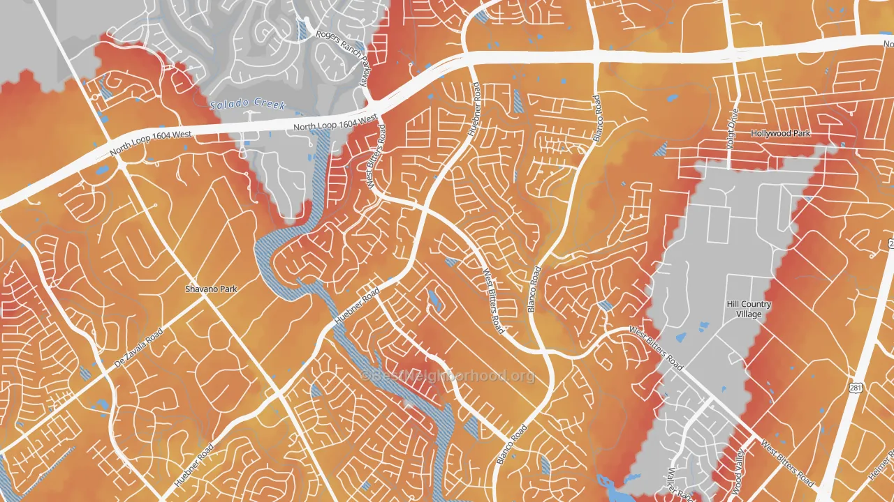 Transit Grade map of 78248, TX