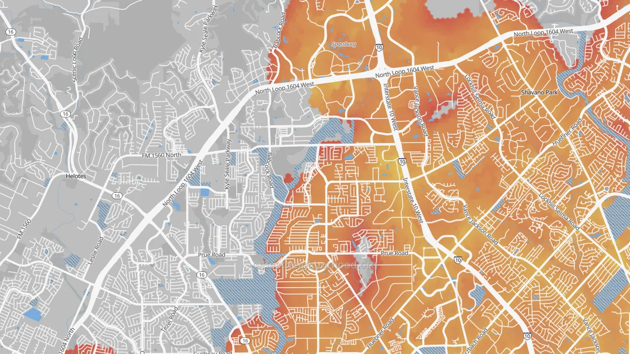 Transit Grade map of 78249, TX