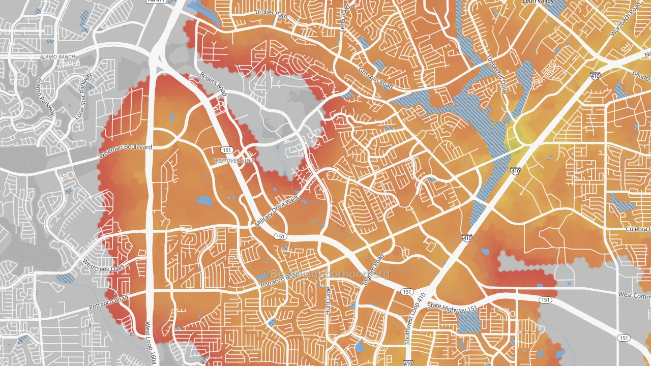 Transit Grade map of 78251, TX