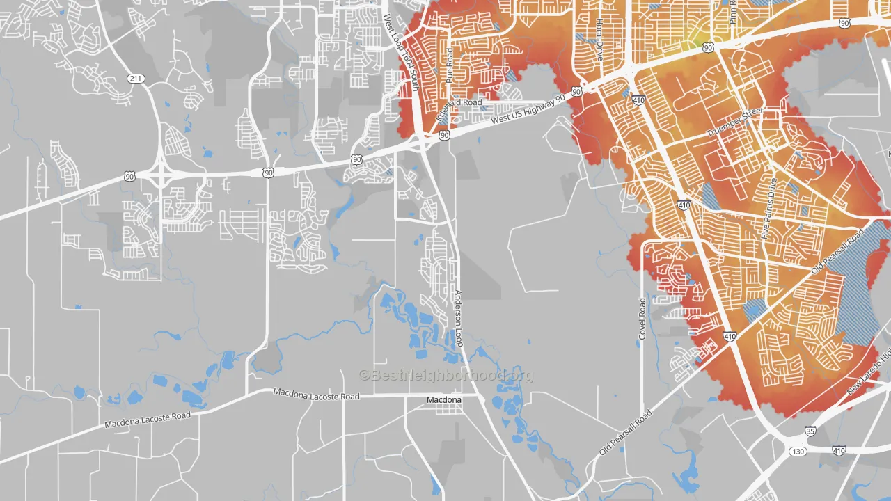 Transit Grade map of 78252, TX
