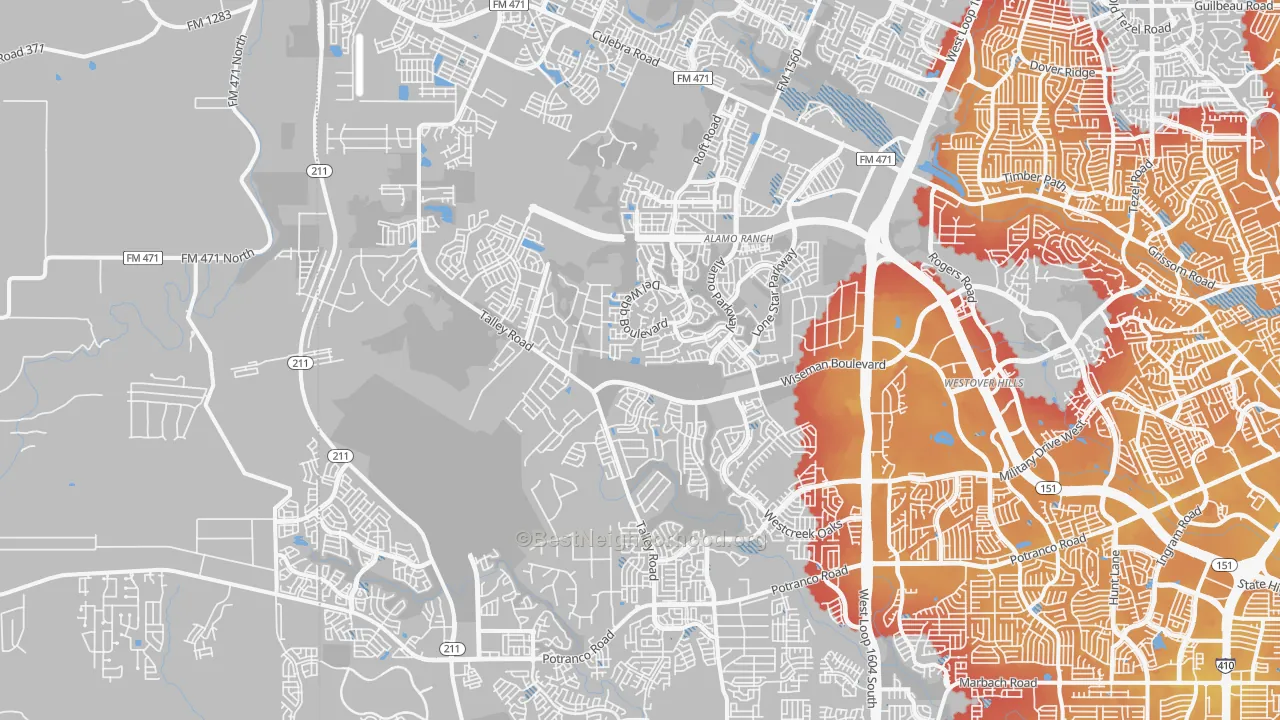 Transit Grade map of 78253, TX