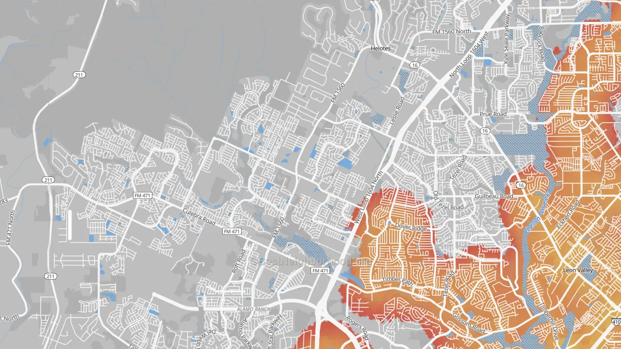 Transit Grade map of 78254, TX