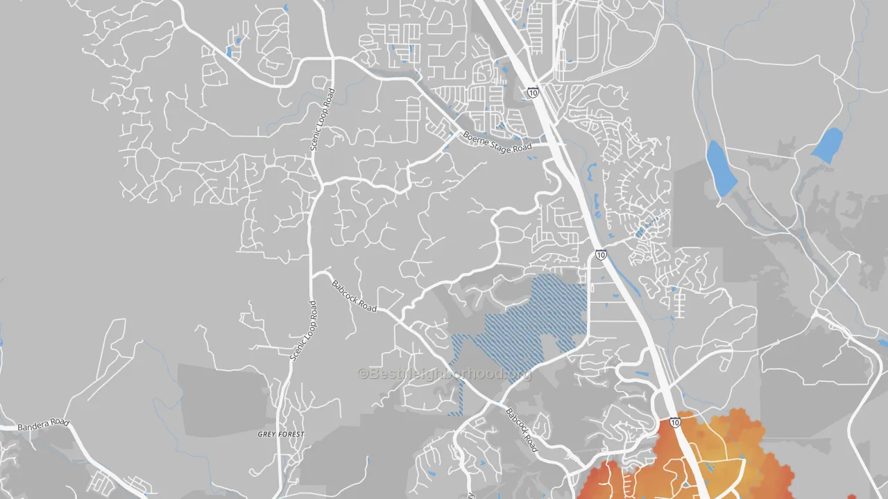 Transit Grade map of 78255, TX