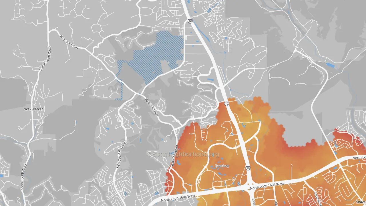 Transit Grade map of 78256, TX