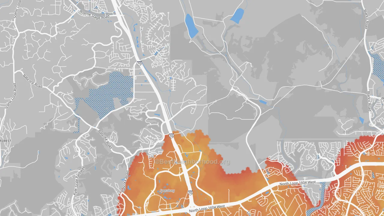 Transit Grade map of 78257, TX