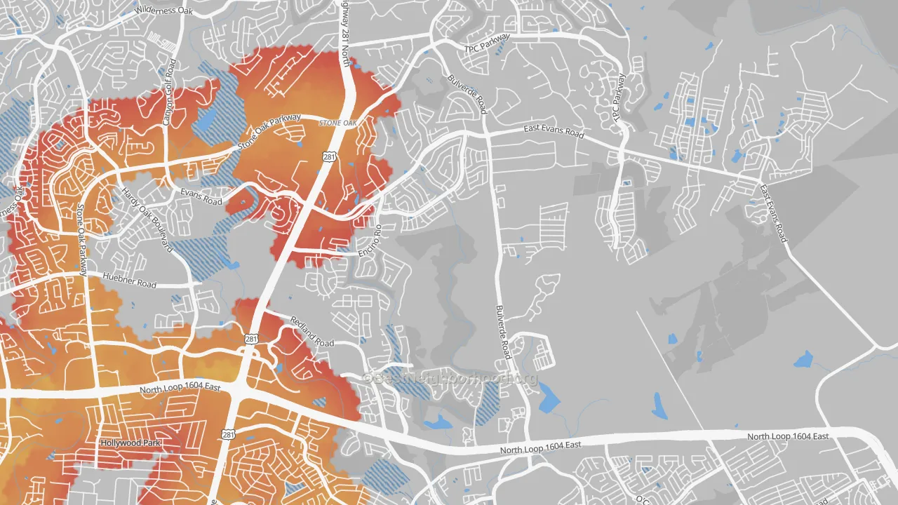 Transit Grade map of 78259, TX