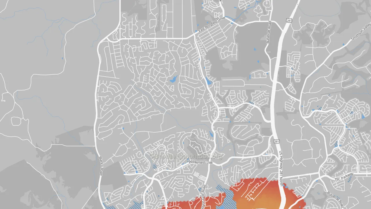 Transit Grade map of 78260, TX