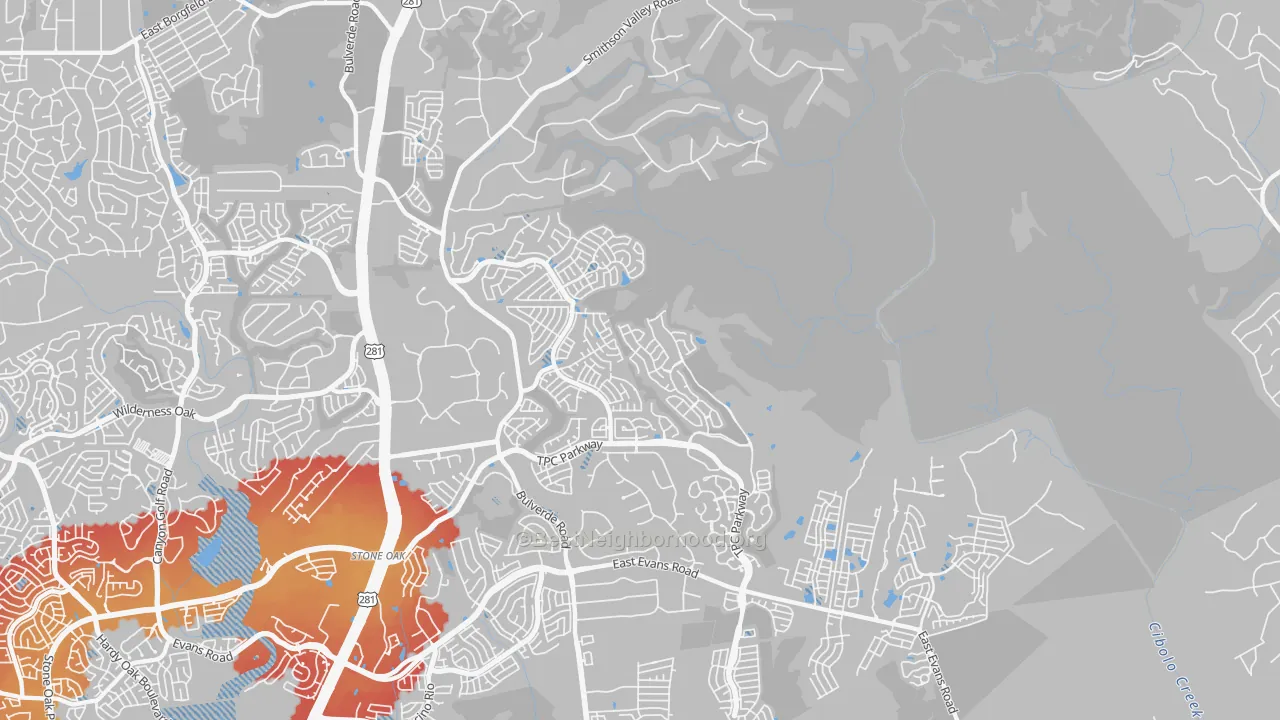 Transit Grade map of 78261, TX