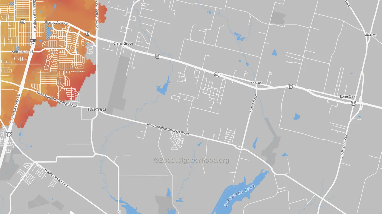 Transit Grade map of 78263, TX
