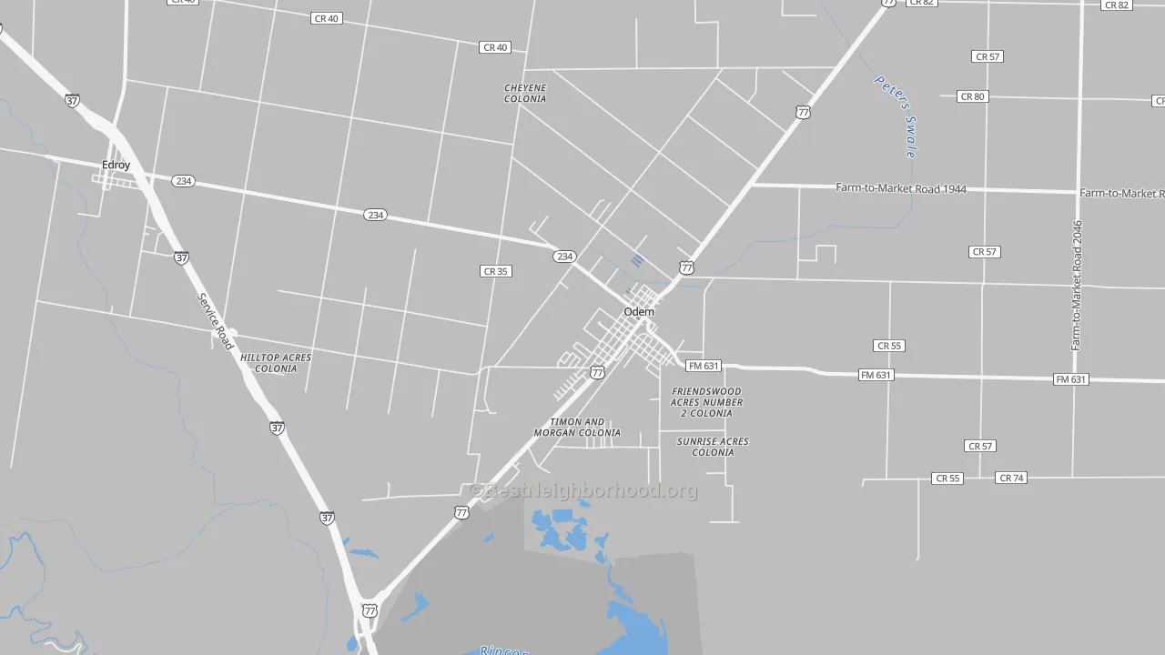Transit Grade map of 78370, TX