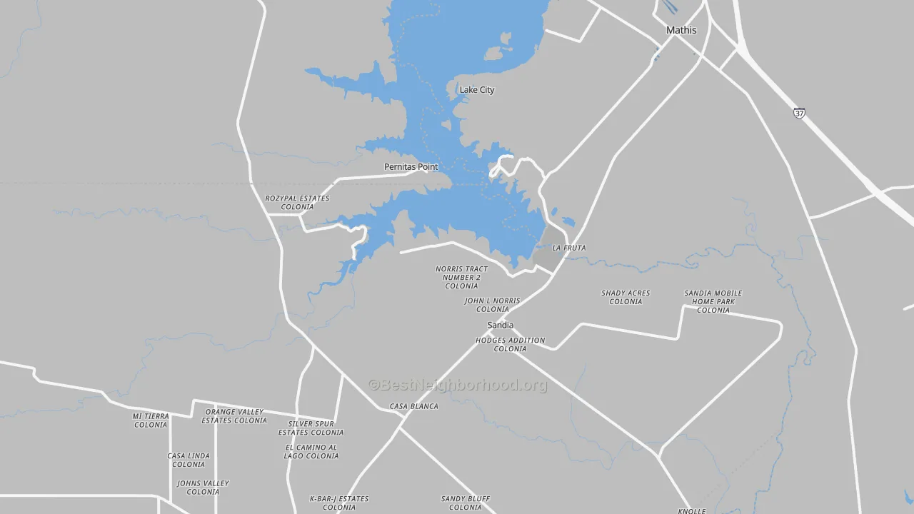 Transit Grade map of 78383, TX
