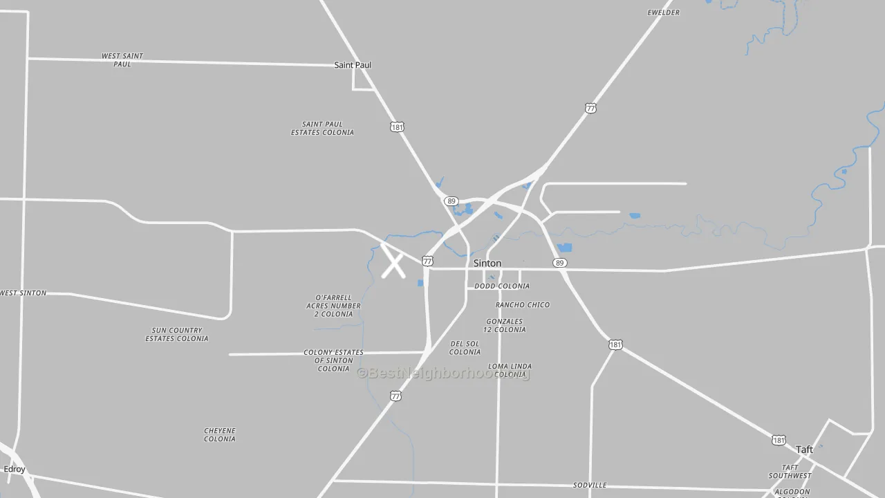 Transit Grade map of 78387, TX