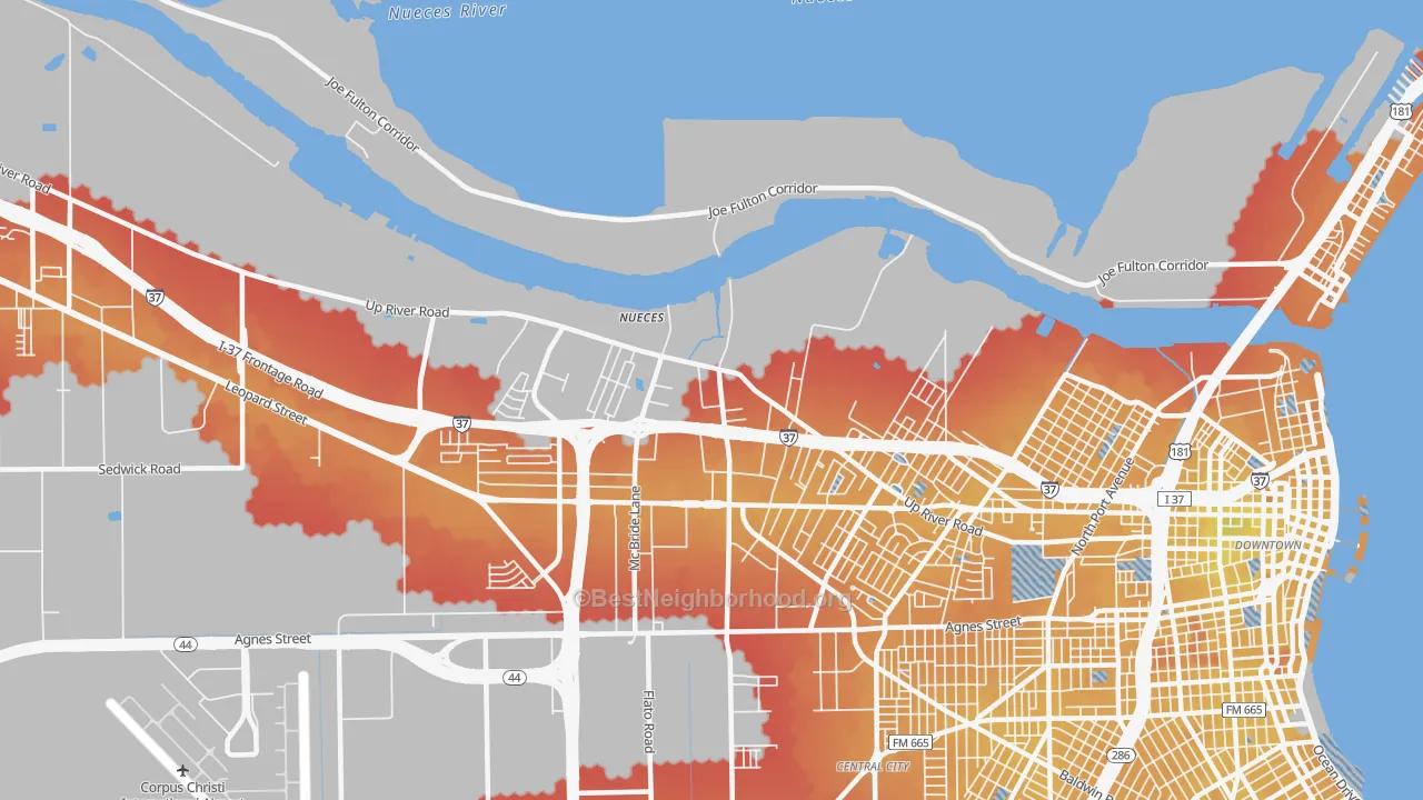 Transit Grade map of 78407, TX