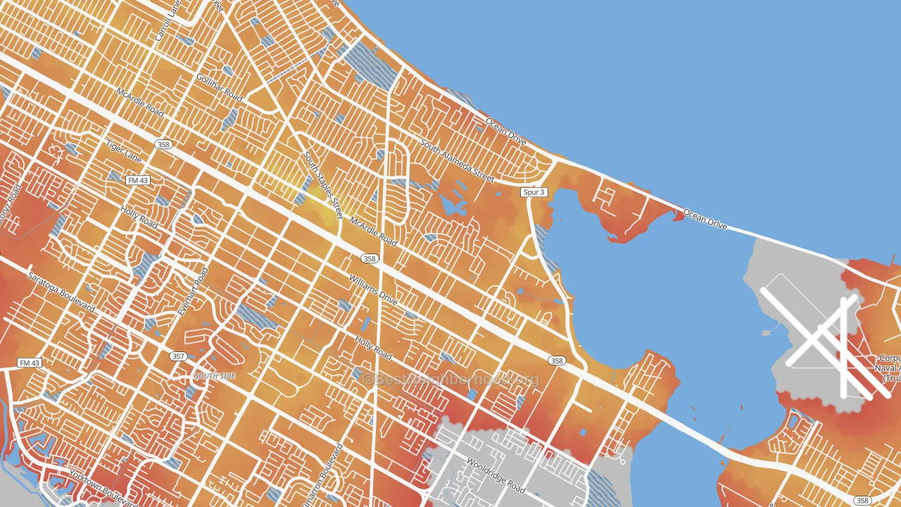 Transit Grade map of 78412, TX