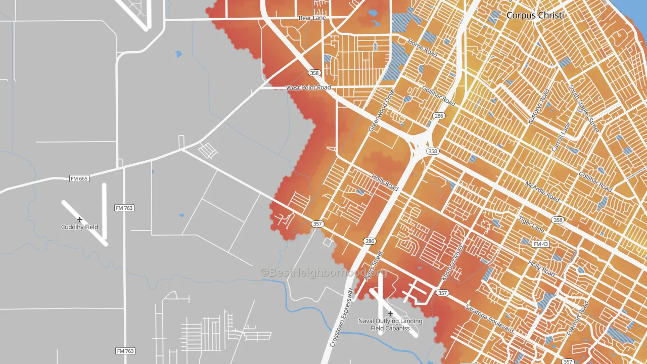 Transit Grade map of 78417, TX