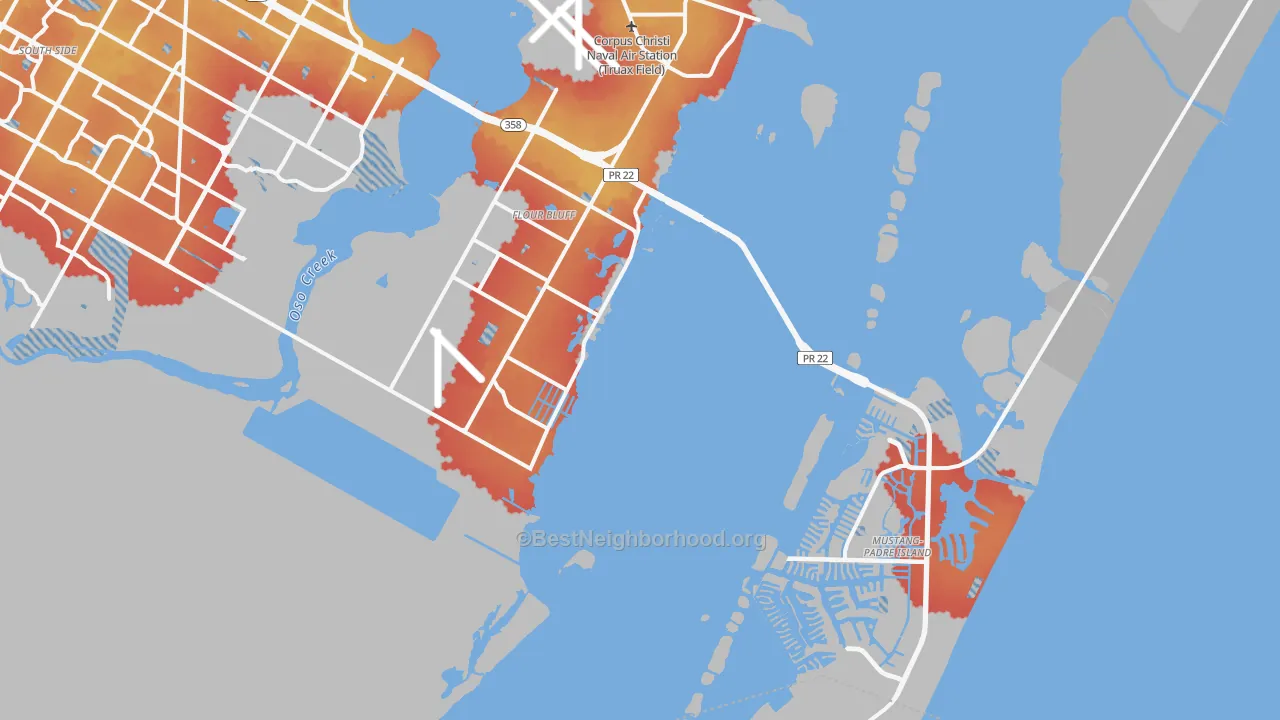 Transit Grade map of 78418, TX