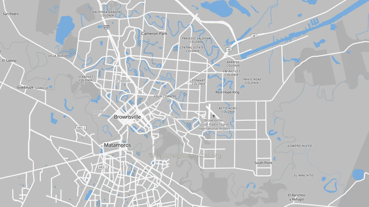 Transit Grade map of 78521, TX