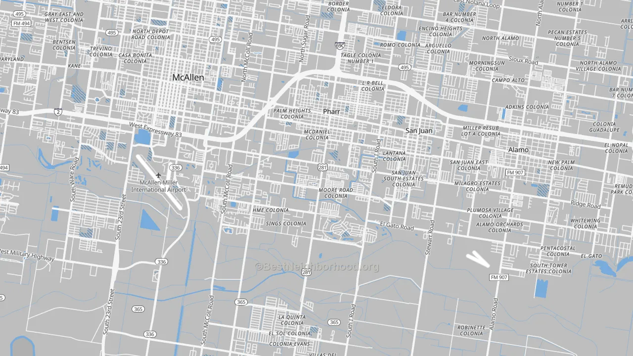 Transit Grade map of 78577, TX