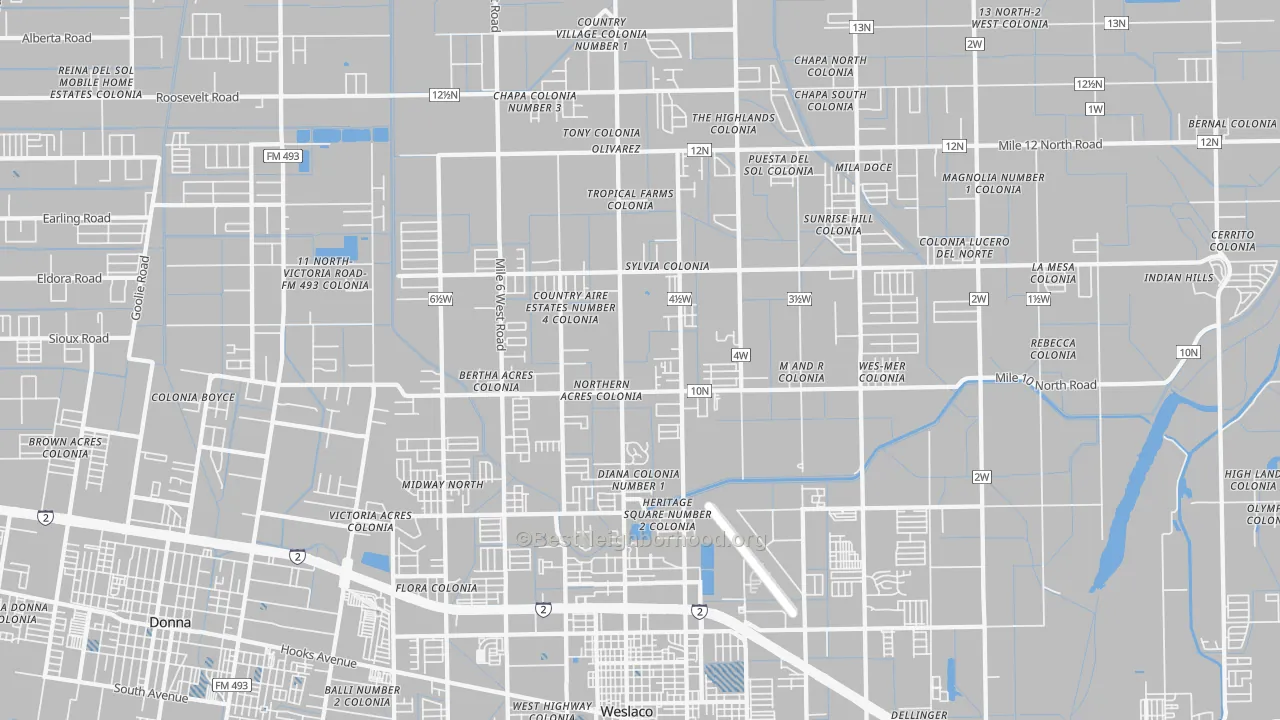 Transit Grade map of 78599, TX