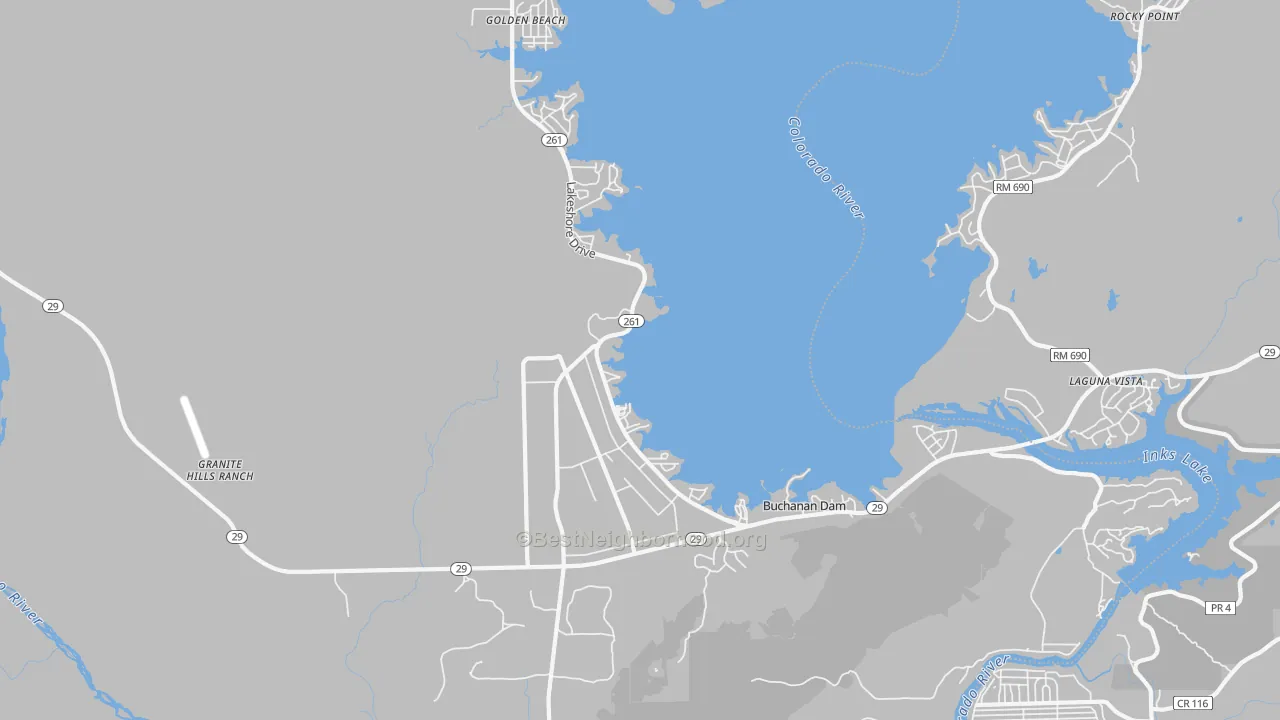 Transit Grade map of 78609, TX