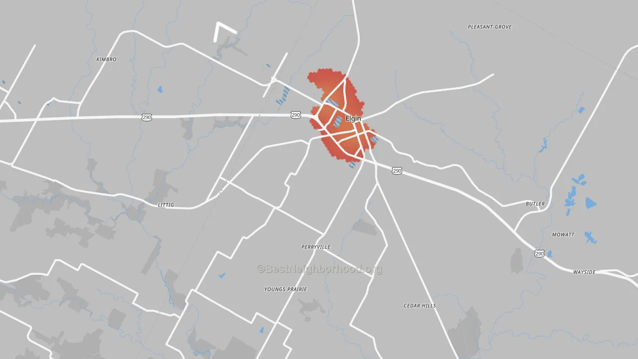 Transit Grade map of 78621, TX