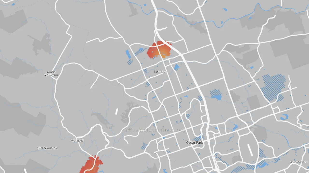 Transit Grade map of 78641, TX