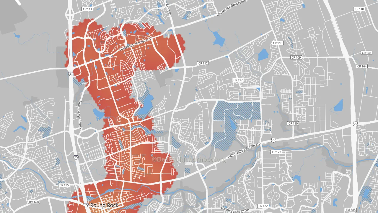 Transit Grade map of 78665, TX