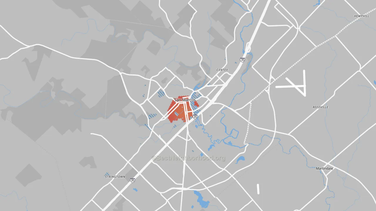 Transit Grade map of 78666, TX