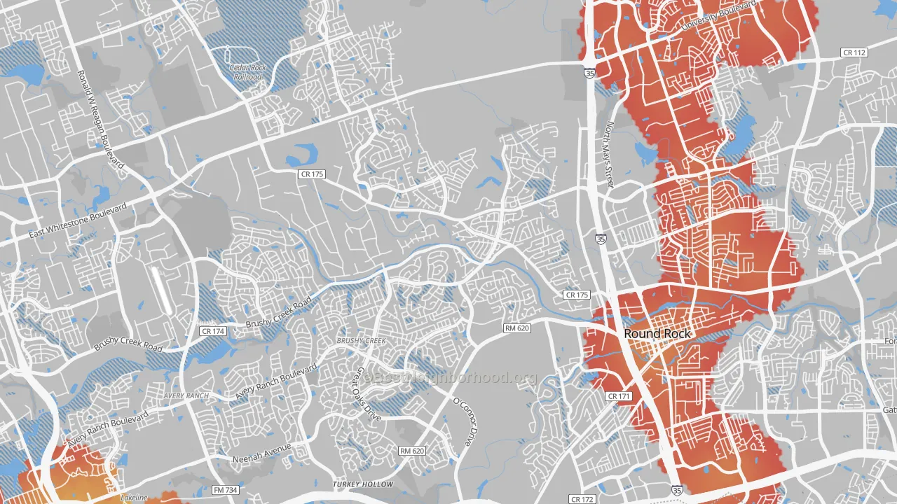 Transit Grade map of 78681, TX