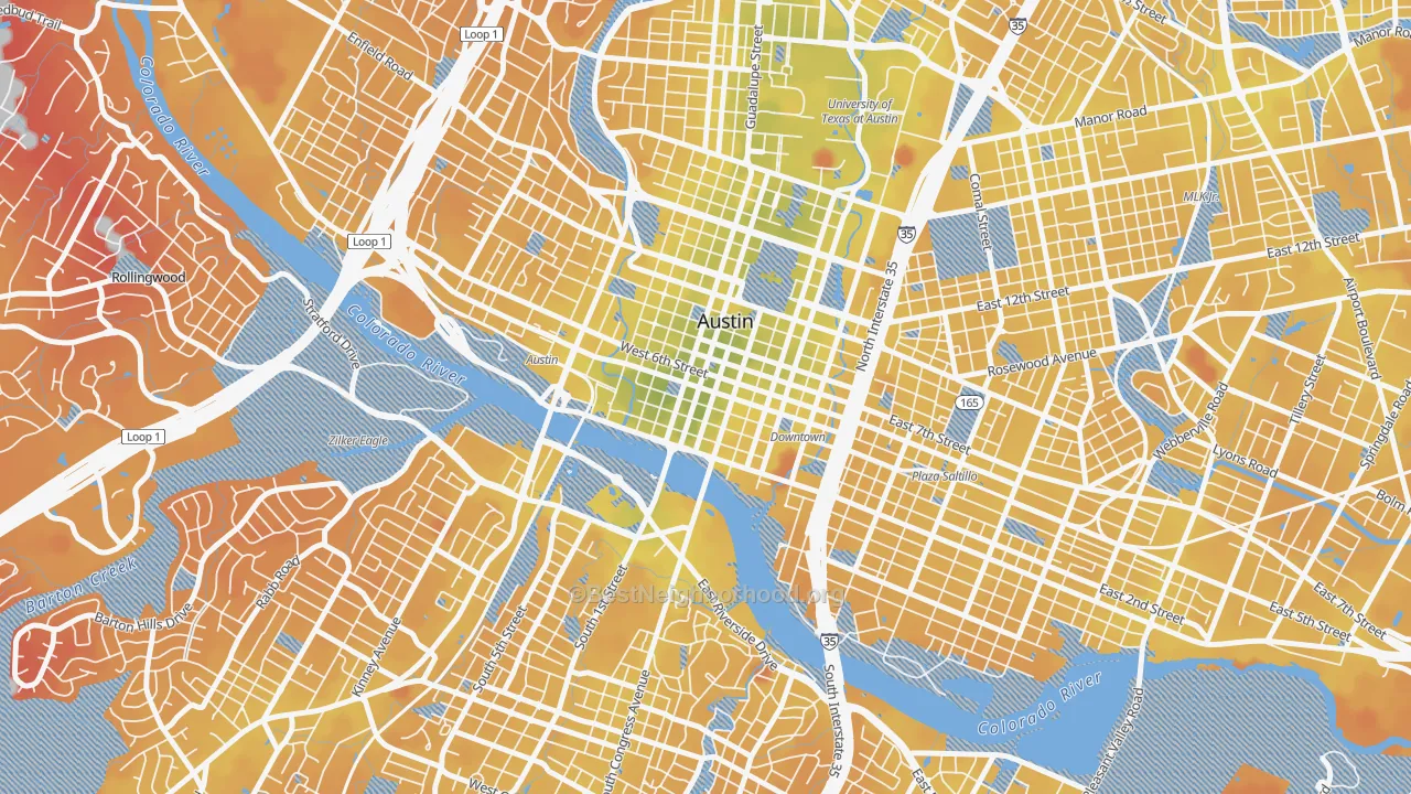 Transit Grade map of 78701, TX