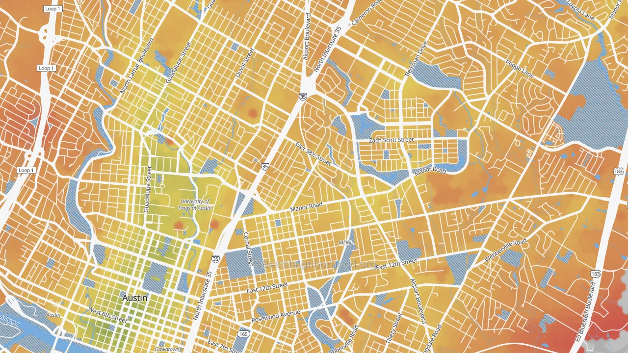Transit Grade map of 78722, TX