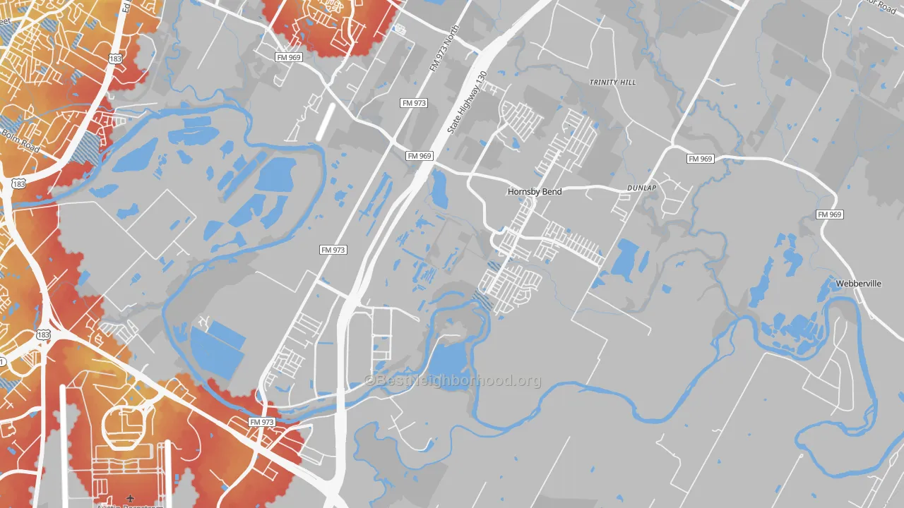 Transit Grade map of 78725, TX